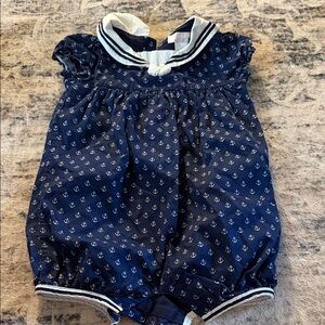 Janie and Jack Navy Blue Nautical Anchor Romper